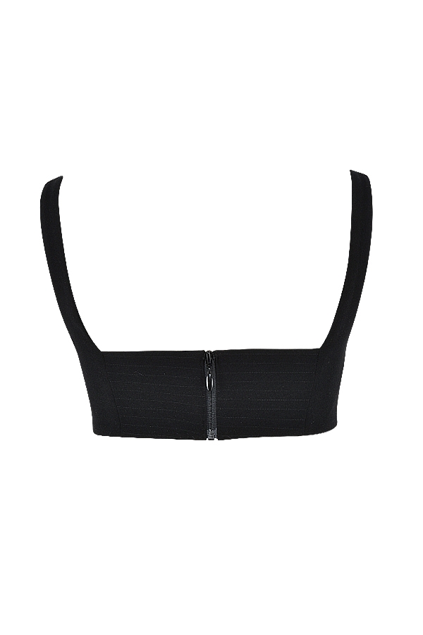 svart plisserad bandeau-topp