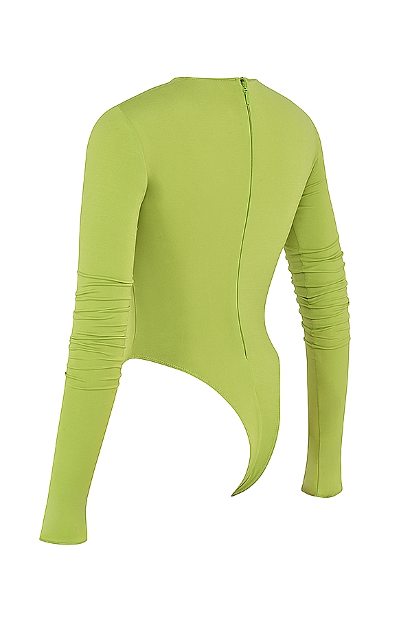 limegrön bodysuit med utskurna mönster