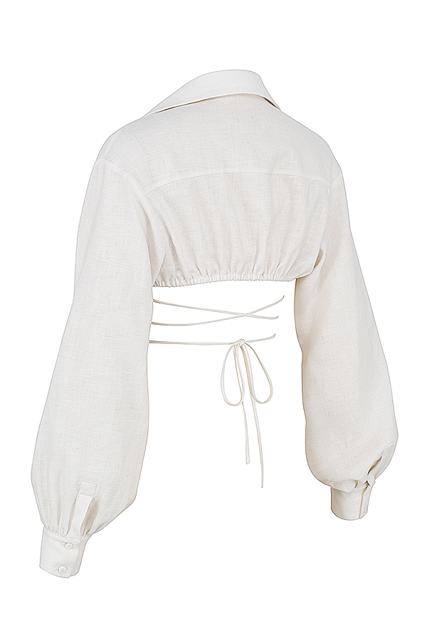 off white omlottskjorta med kort Ärm