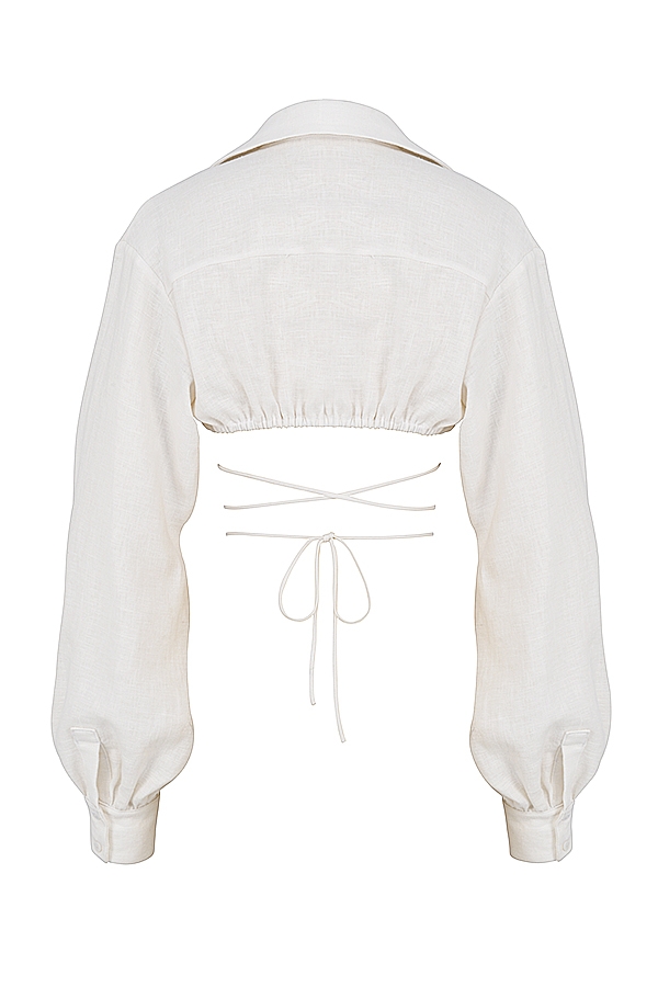 off white omlottskjorta med kort Ärm