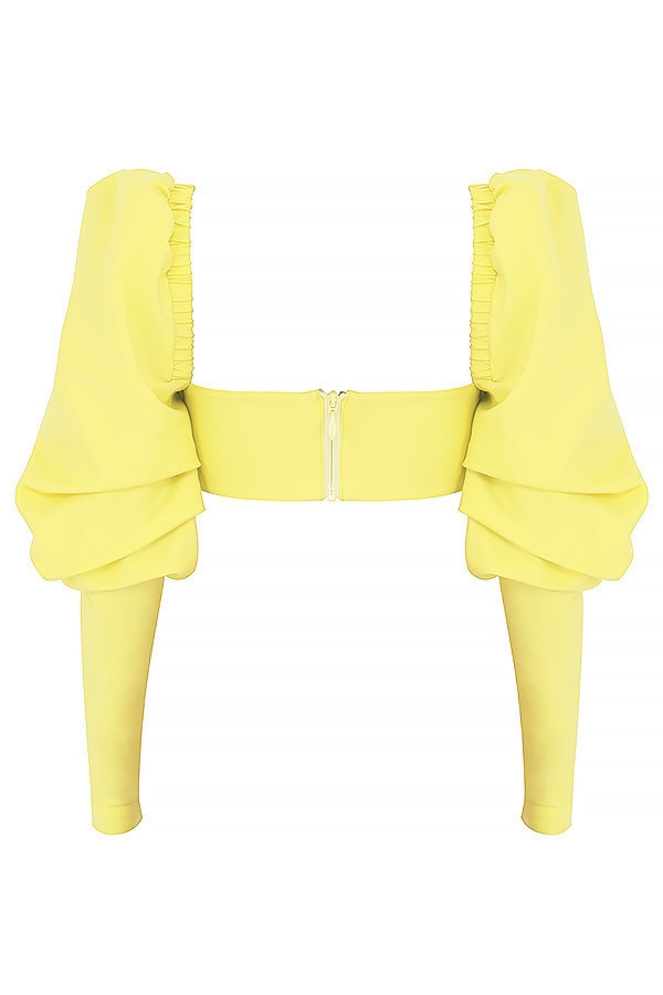 mistress rocks – citronfärgad puffärm – croppad topp