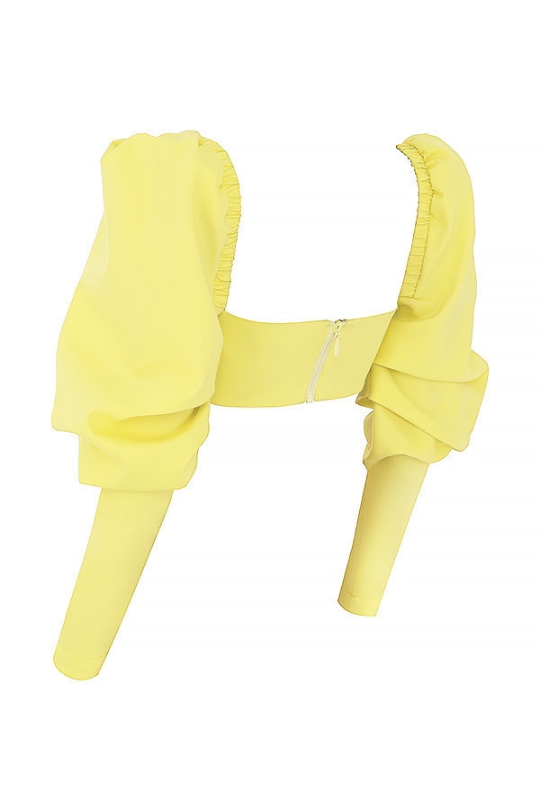 mistress rocks – citronfärgad puffärm – croppad topp