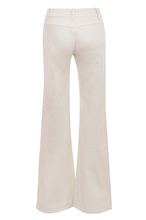 elfenbensvita vida utsvängda jeans